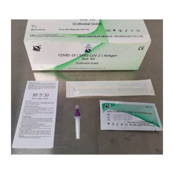 1 HỘP (25 BỘ) – Kit test nhanh DEEP BLUE Covid-19 Colloidal Gold (Đức)
