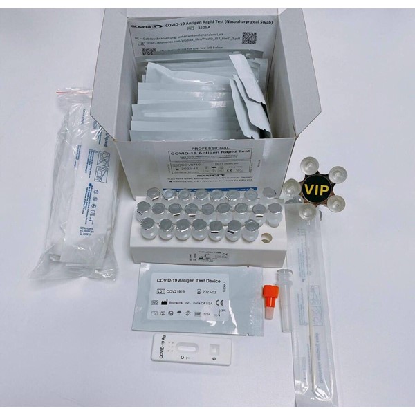 Que test nhanh Biomerica COVID-19 Antigen rapid test (Mỹ)