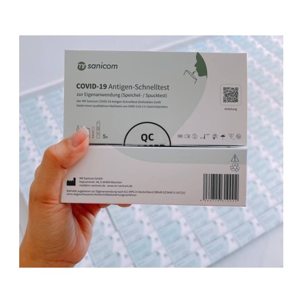 1 HỘP (5 BỘ) – Kit test nhanh nước bọt MR Sanicom (Đức)