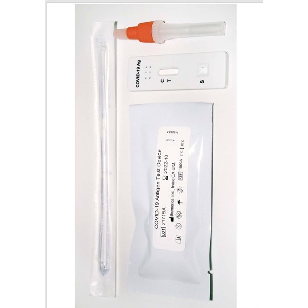 Que test nhanh Biomerica COVID-19 Antigen rapid test (Mỹ)