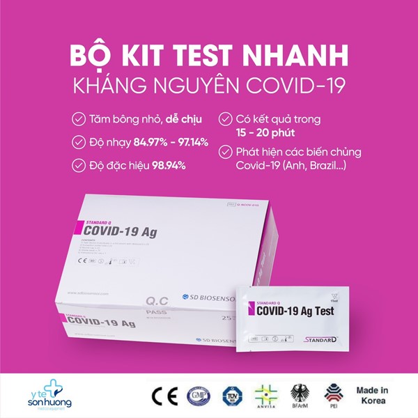 Que test nhanh Standard Q Covid-19 Ag Test